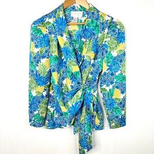 Vintage Schrader Petite Wrap Style Tropical Blazer